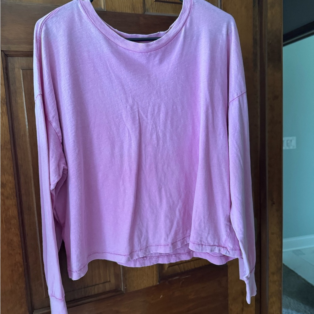 Aerie Soft Pink Crew Neck Top